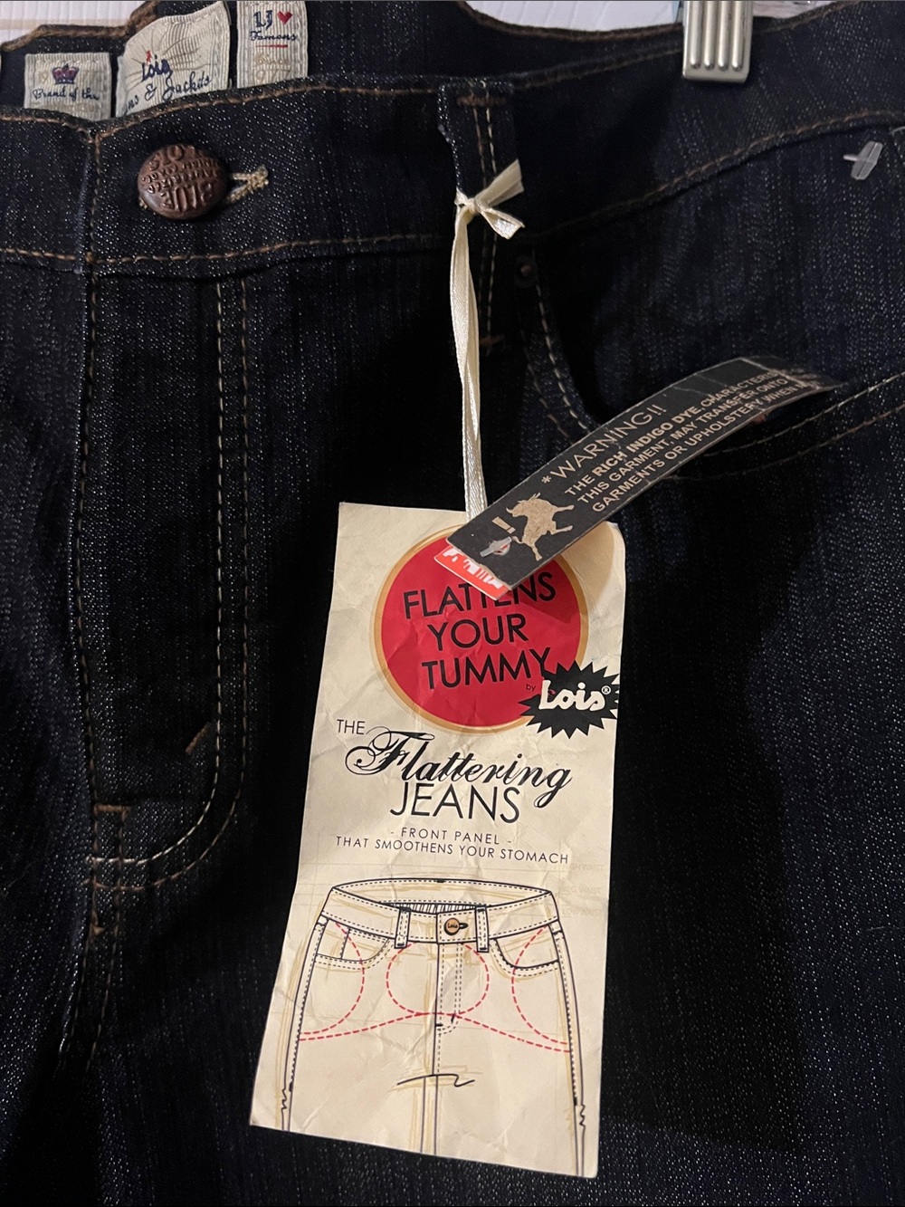 NWT- Lois Flattering Straight Leg Jeans — Dark Indigo